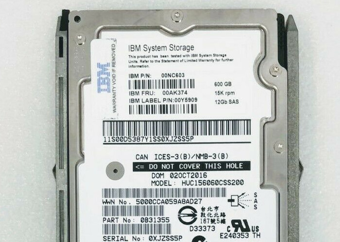 00AK374 600G SAS 2.5 IBM Hard Disk V35/V3700 00AK375
