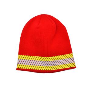 Wholesale Outdoor Knit Beanie Hats Reflective Striped 3M Thinsulate Lined High Visibility Fluorescent Safety Watch Cap from china suppliers
