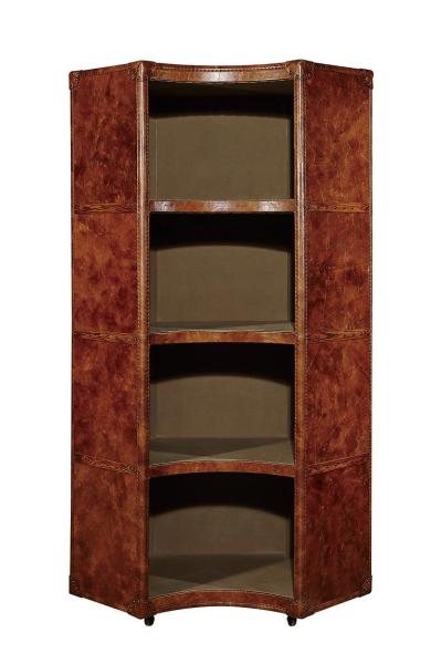 living room Home Office Bookcase Genuine Leather Coner Plywood Frame With