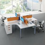 Wooden Office Furniture 8 Person Staff Table Modular Open Office Workstation