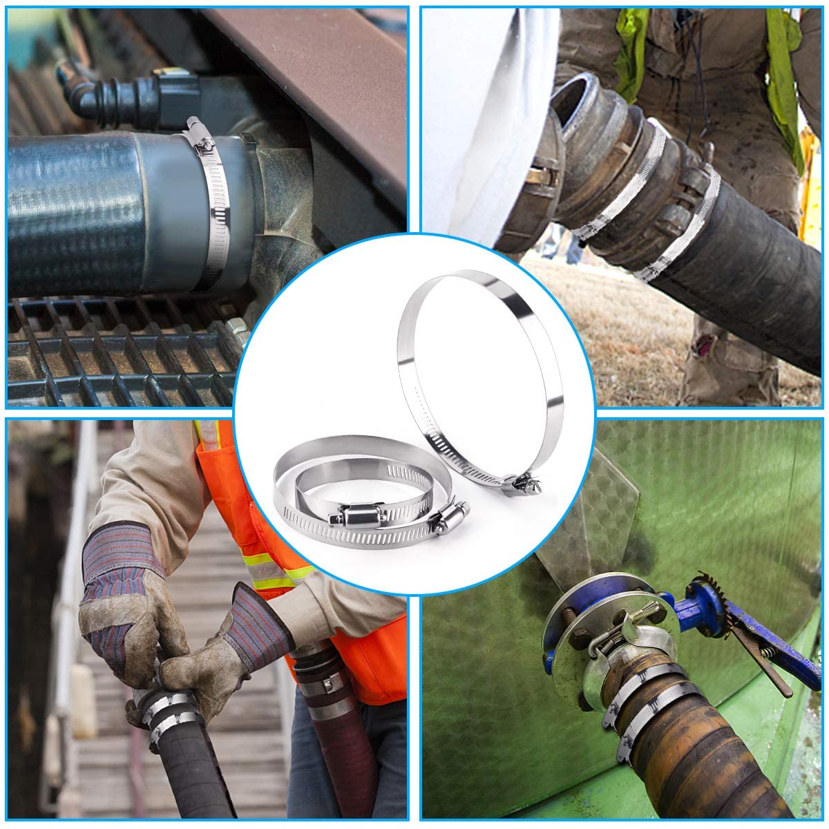 Instock General Purpose Worm-Drive Clamps for Firm Hose and Tube Adjustable Range 118-140mm Metric Measurement System