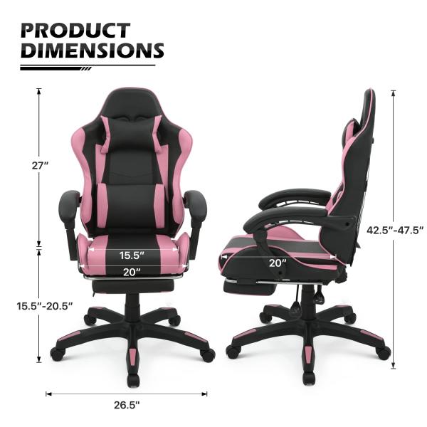 Modern Design Adjustable Lumbar Support Ergonomic Computer Racing Chair with Footrest