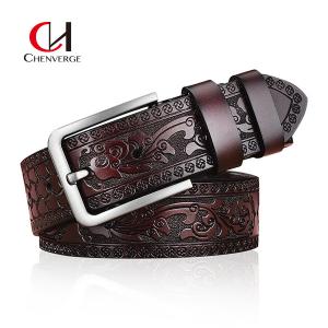 Wholesale Vintage Carved Craft Men's Leather Belts Needle Buckle Fashion Jeans Belt 40mm from china suppliers