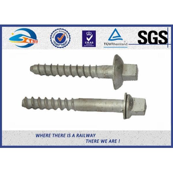 Carbon Steel Q235 Railway Sleeper Screws , Railroad Screw 5.6 Grade