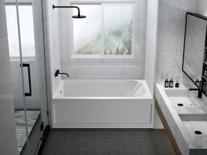 Wholesale CUPC Acrylic Skirt Bathtub 3 Sided JND-AT1585 Comfortable Backrest from china suppliers