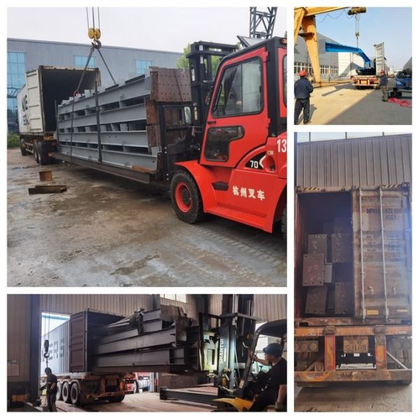 Pallets being loaded into containers