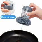 Hot sell Kitchen Soap Dispensing Palm Dish Brush with Dispenser PET and Wire