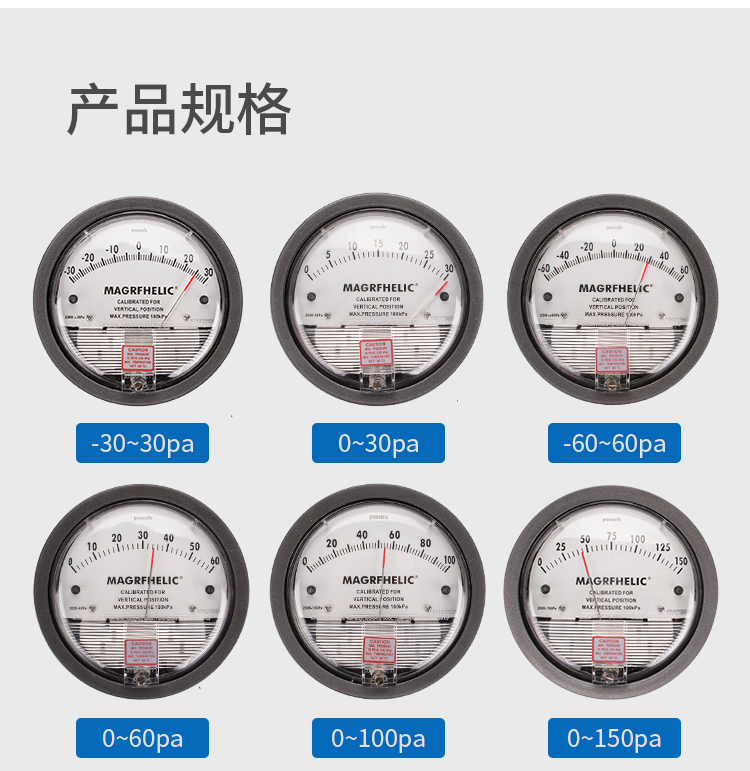 LEFOO Micro Air Differential Pressure Gauge 0-60PA Positive And Negative Pressure Gauge