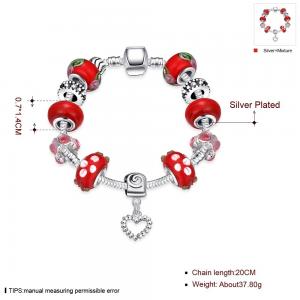 China SJ Cute Vogue Heart Jewelry Glaze Bead Red Petal Ethnic Style Magnet Buckle Cubic Zirconia Women Charm Bead Bracelet for on sale