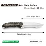 300mm Camping Hunting Knife 0.16in Fixed Blade Knife With Leather Sheath