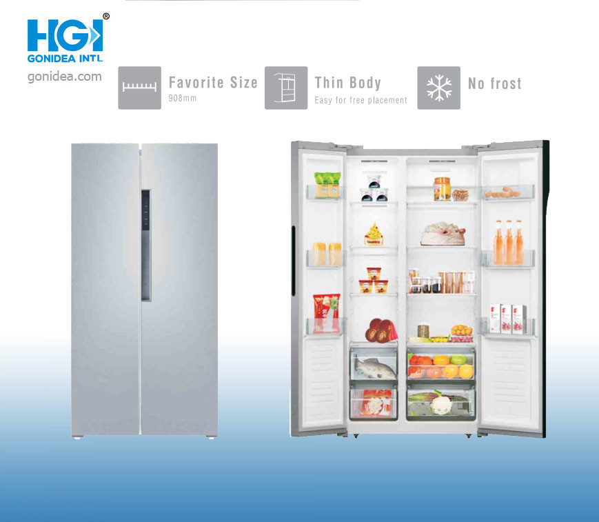 PCM 18CF Double Door Stainless Steel Fridge With Ice Maker 42dB 510 Liter Fridge