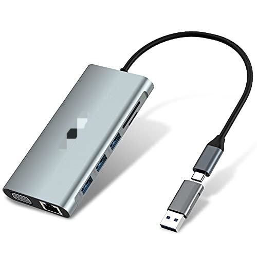 10/100/1000 Mbps Ethernet USB C Adapter Compatible with Windows/ MacOS/ Android/ Linux Up To 10Gbps Data Transfer Speed