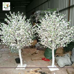 Wholesale UVG white and pink small fake peach blossom centerpieces table trees for wedding hall decoration CHR169 from china suppliers