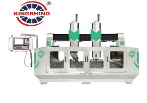 4 Axis Double Spindles CNC Stone Carving Machine For Granite Marble Arc Slab