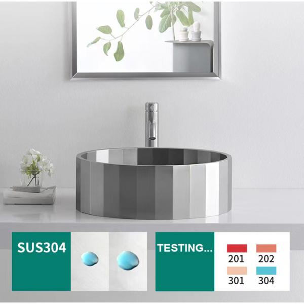 Oval Shaped Stainless Steel Vessel Bathroom Sinks With Matte Black Matte Grey Color