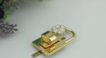 Beautiful flower decorative gold zinc alloy handbag turn twist locks