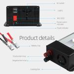 1.5Kw Car Battery Charger Dc Inverter Ac Adapter Holder Charger 1500W Car Power