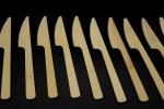 Hotel Restaurant Bamboo Knives Forks And Spoons Set Long 168mm Natural Color