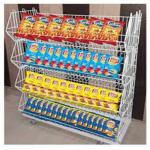 Supermarket potato chips black mini small metal display rack 3/4/5 layers metal