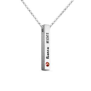 Wholesale 4x4x30mm 0.46oz Custom Silver Necklaces Silver Rectangle Pendant Necklace SGS from china suppliers