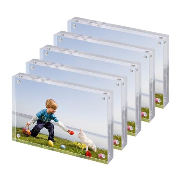 Double Side Table Top Photo Frame 10x15x2cm Acrylic Magnetic Photo Frame