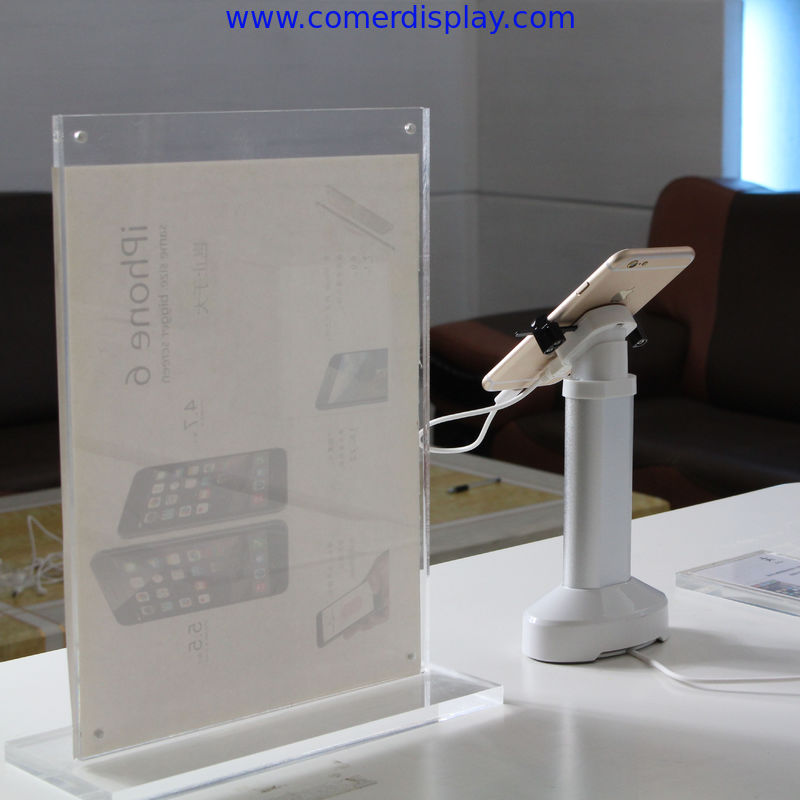 COMER cell phone security display mount with alarm and charging for retail shops