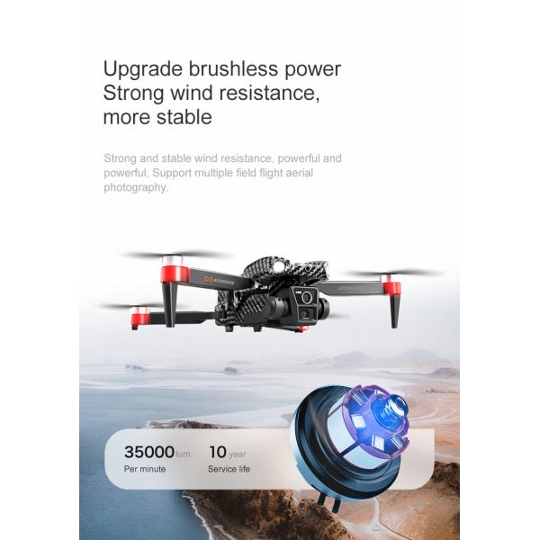 Beginner Operator Skill Level Portable RC Drone with Obstacle Avoidance and Triple Camera D3 Pro 4k Brushless Motor