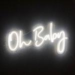 Waterproof Acrylic Letters Happily Ever After Oh Baby Lighted Wall LED Custom