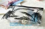 school pencil bag/printing stationery bag/zipper slider plastic pencil bag, gold