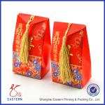Beautiful China Red Color 50mm Width Wedding Gift Boxes With Tassel