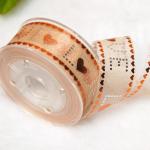 22mm Purple Printed Sheer Ribbon For Valentine ' S Day Wear Resistant