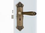 Room Door Mortise Latch Set 250x62mm Plate Antique Yellow Bronze