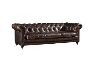 Wholesale American Three Seater Leather Sofa With Fine Upholstering / Living Room Furniture from china suppliers