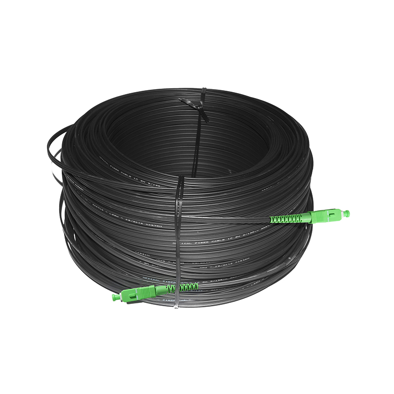 White Color FTTH Optical Drop Cable With SC FC Connector OEM ODM