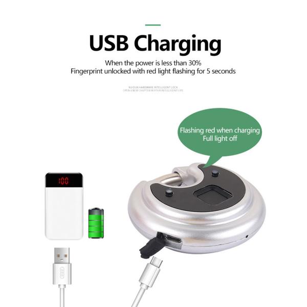 Easy Operation Remote Unlock Padlock Outdoor Wifi Gate Lock With Charging Port