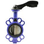 Factory 4 Inch Pn16 Class150 Ductile Iron Body Handle Wafer Butterfly Valve For