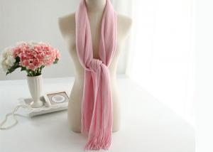 China Custom  Acrylic Knit Scarf Double Layer Knit Infinity Scarf with Thin Tassels on sale