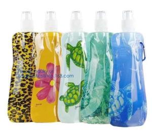 Wholesale Portable ultralight foldable soft flask bottle outdoor sport hiking camping water bag,sport foldable 480ml reusable camp from china suppliers