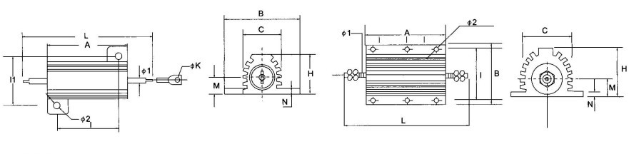 OEM small size gold aluminum high wattage resistors