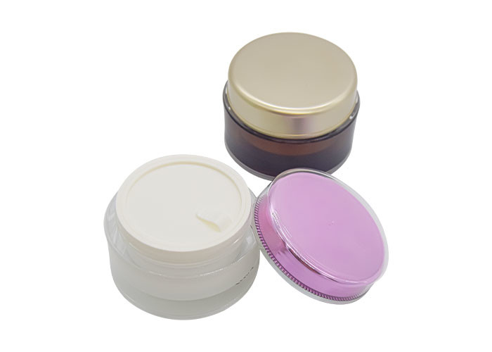 Leak Proof 100g Acrylic Cream Jar With Round Screw Cover