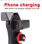 Telescopic Waterproof Bike Phone Stand , 5V 2A Phone Holder For Motorcycle