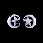 Bunny Style Children Silver Jewellery / Fashionable Freshwater Pearl Earrings