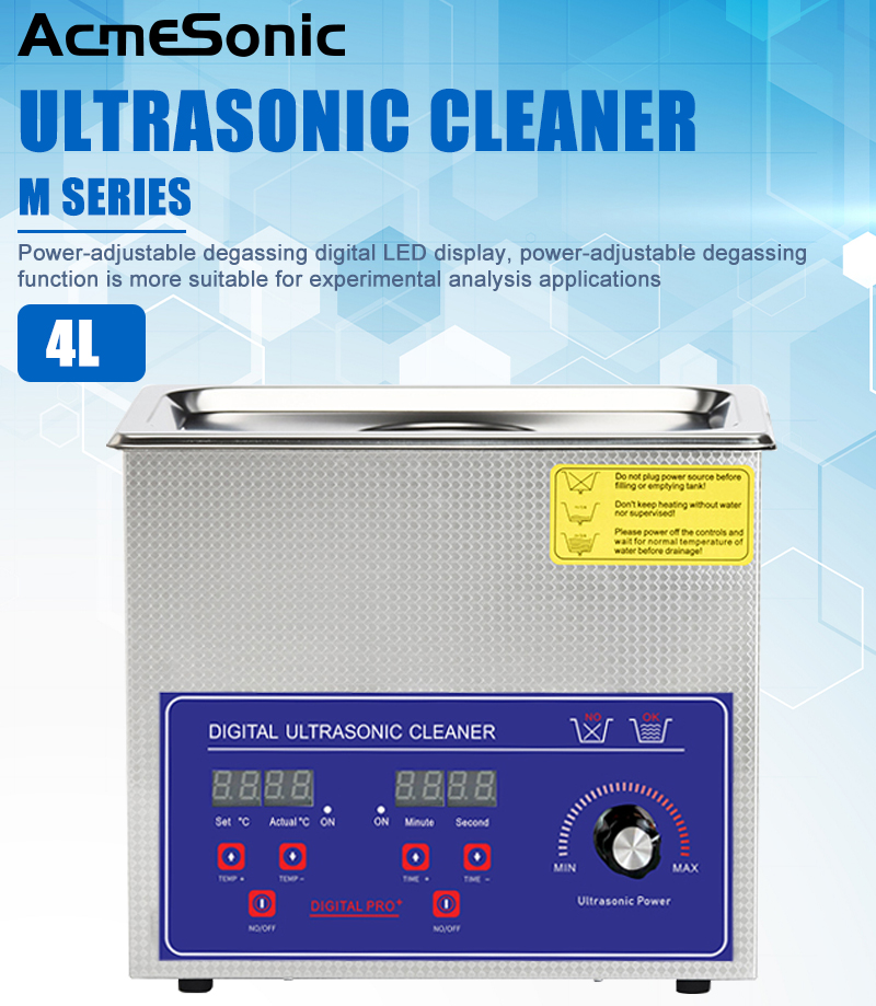 Metal Power Adjustable Ultrasonic Cleaner Industrial 40KHz 4.5L