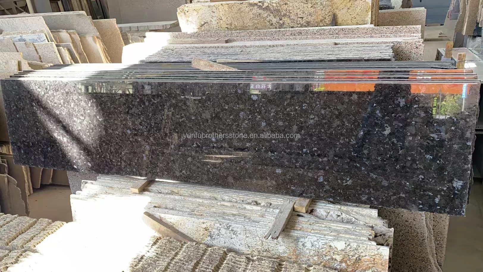 Villa Graphic Design using Natural Shangri-La Black Granite Stone from African Quarry