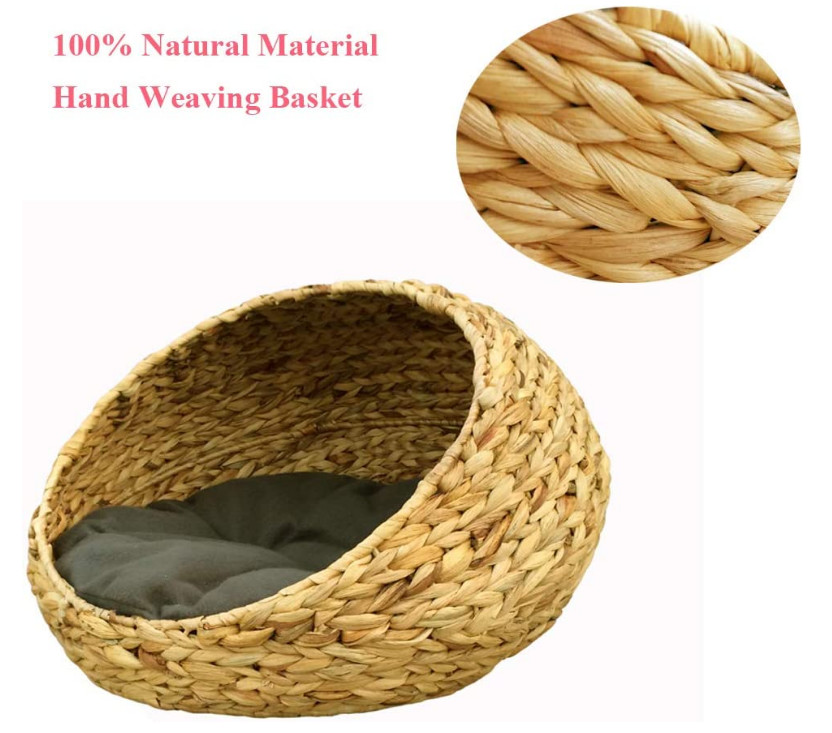 wicker cat basket bed