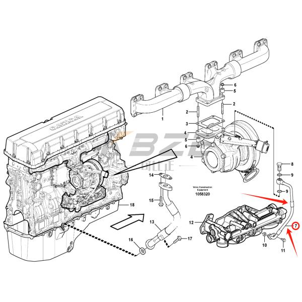 VOLVO D13F VOE 15194680 VOE15194680 TURBOCHARGER INLET PIPE REPLACEMENT FOR VOLVO D13F