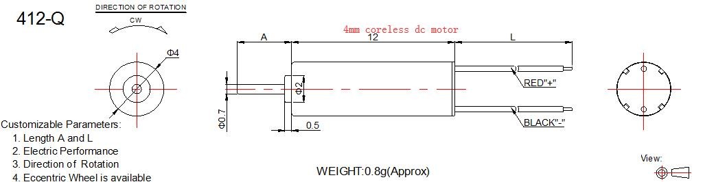 Home Application Small Coreless Motor , Customized Coreless Brushed DC Motor