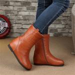 S027 Handmade original middle tube retro warm women's boots leather women's