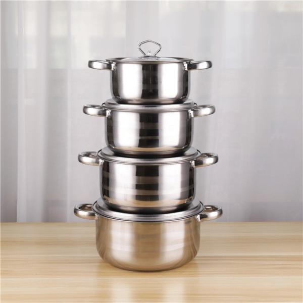 Wholesale 8pcs Soup Stock Pot Set Non Stick Stainless Steel 410 Pots Set with