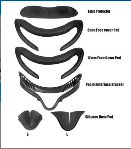 VR Accessorie Set Lens Protector+Face Pad Cove+Facial Interface Bracket+Silicone Nose Pad For Oculus Quest 2 VR
